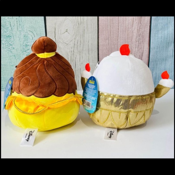 NWT Squishmallows Disney The Beauty And The Beast Lumiere & Belle Bundle 7” - Picture 2 of 7